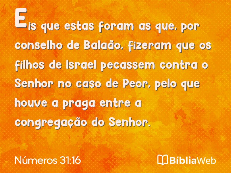 Números 31:16 em imagem para compartilhar