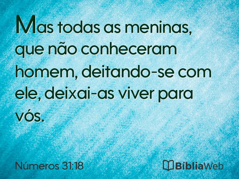 Números 31:18 em imagem para compartilhar