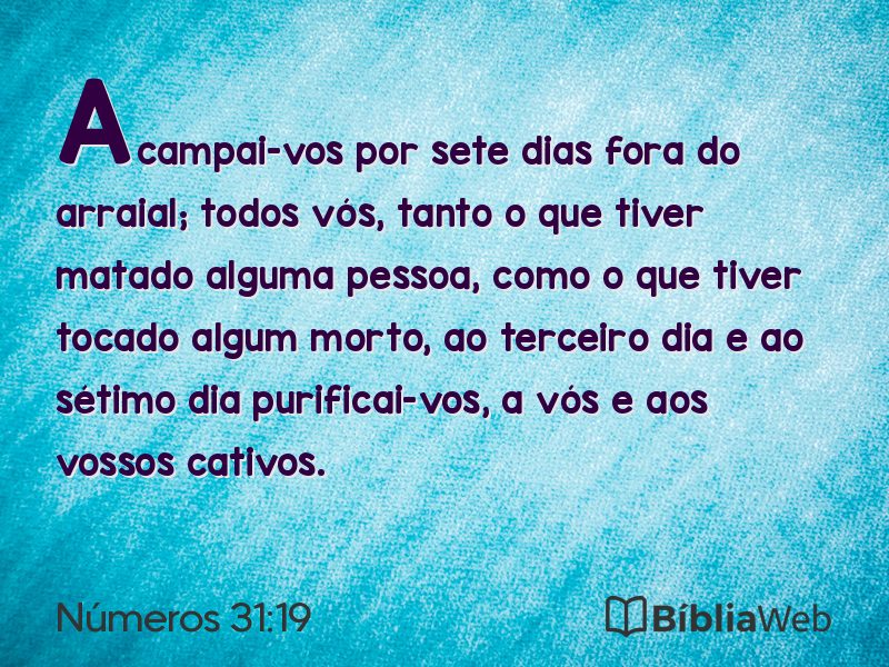 Números 31:19 em imagem para compartilhar