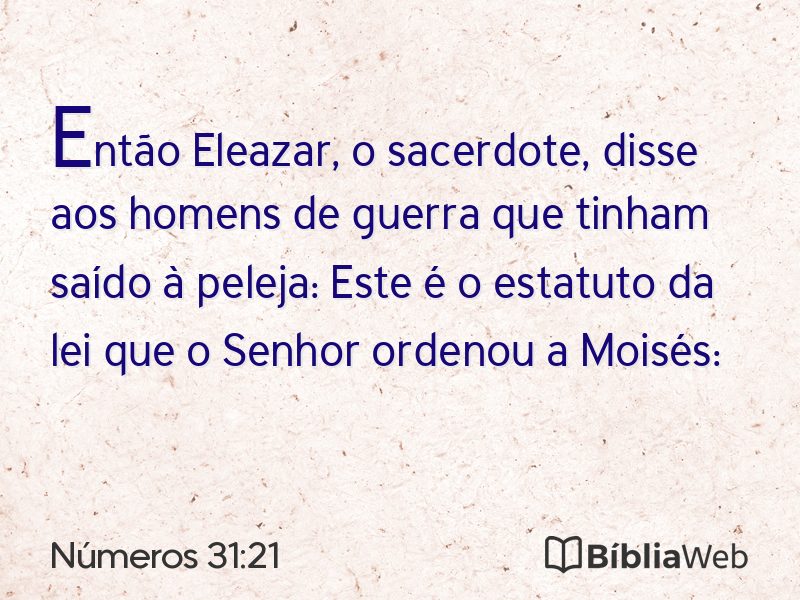 Números 31:21 em imagem para compartilhar