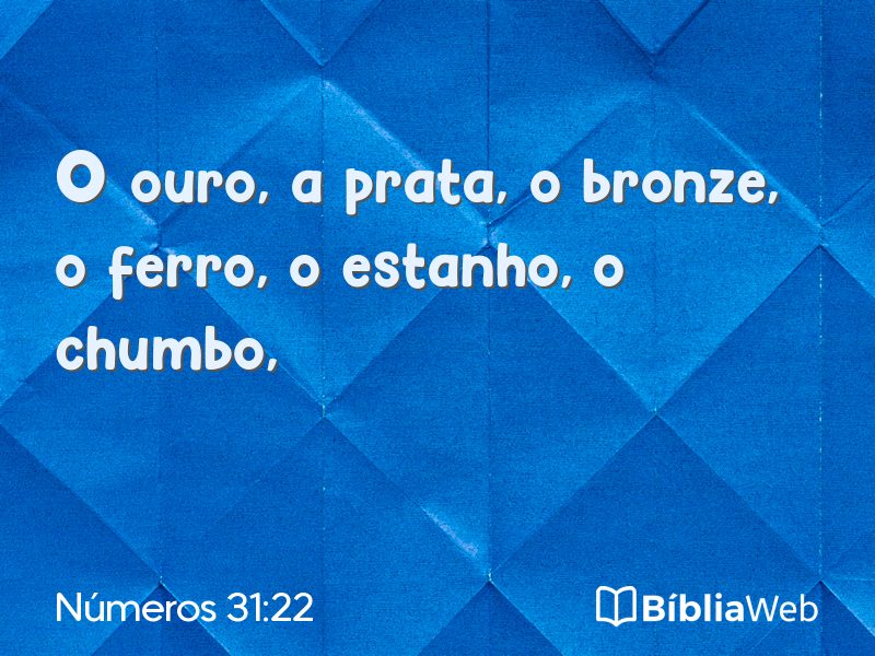 Números 31:22 em imagem para compartilhar