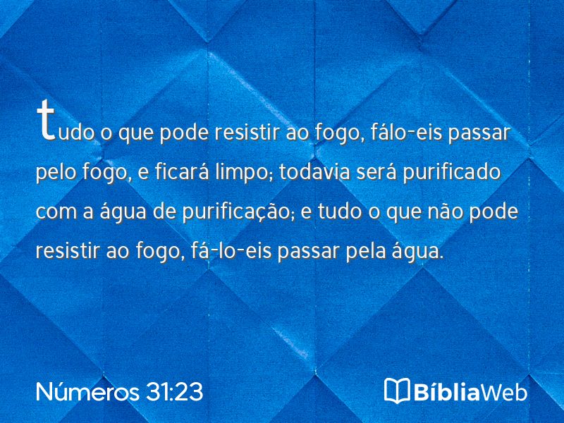 Números 31:23 em imagem para compartilhar