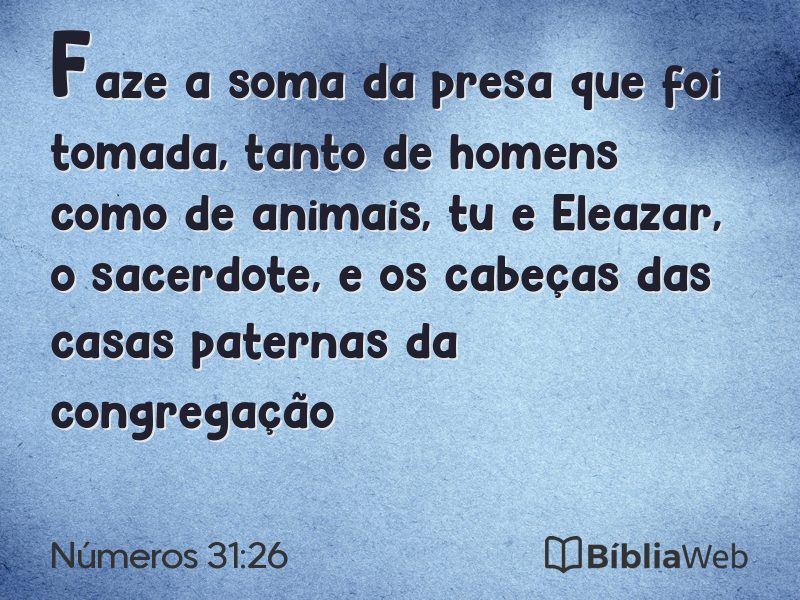 Números 31:26 em imagem para compartilhar