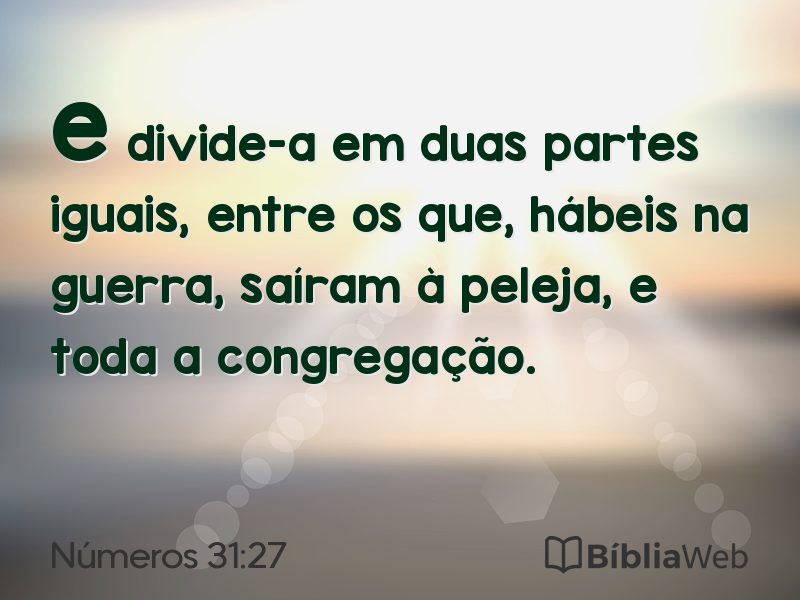 Números 31:27 em imagem para compartilhar