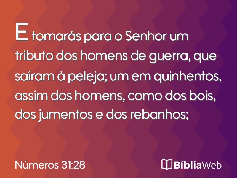 Números 31:28 em imagem para compartilhar