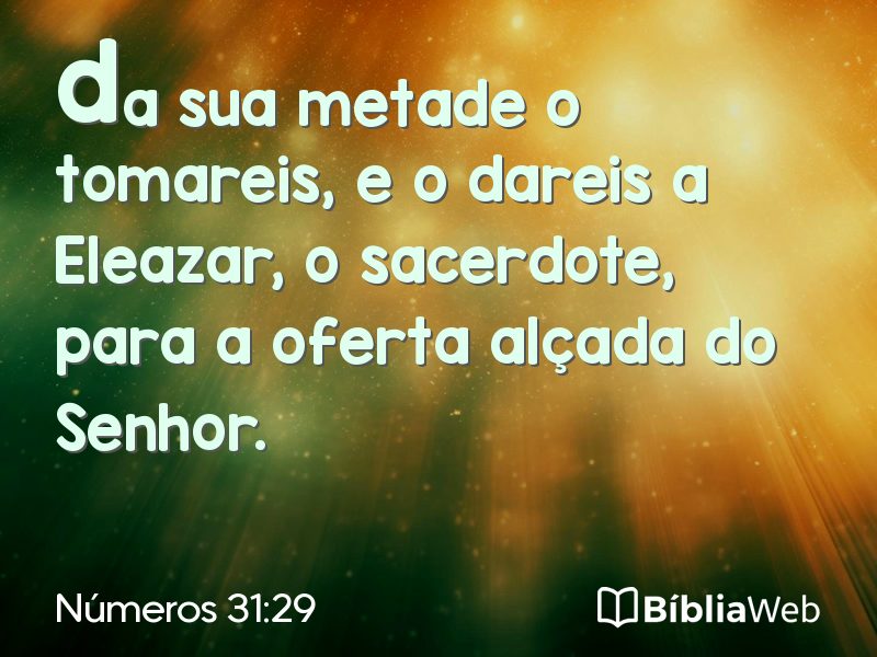 Números 31:29 em imagem para compartilhar