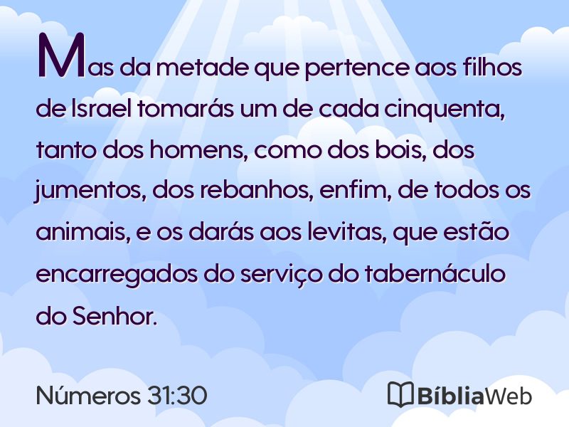 Números 31:30 em imagem para compartilhar