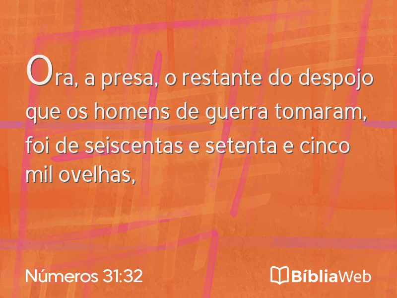 Números 31:32 em imagem para compartilhar