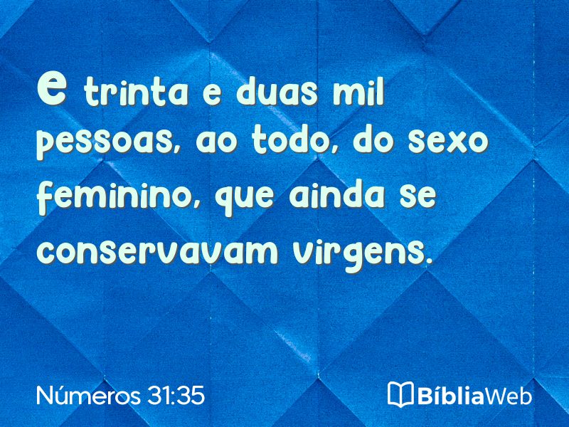 Números 31:35 em imagem para compartilhar