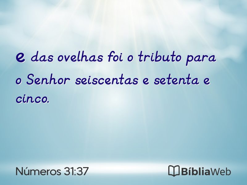 Números 31:37 em imagem para compartilhar