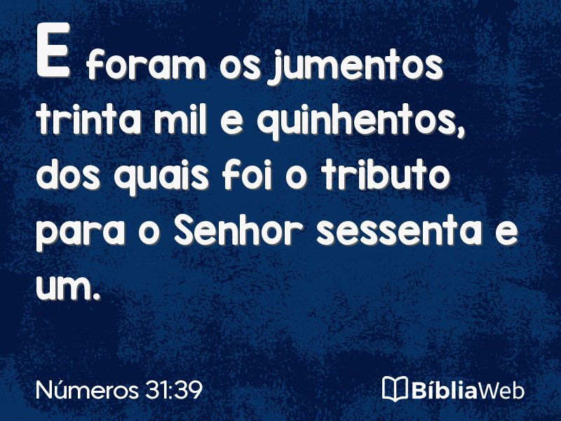 Números 31:39 em imagem para compartilhar