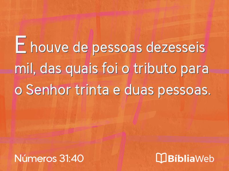 Números 31:40 em imagem para compartilhar