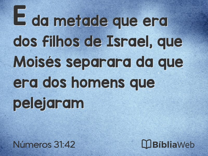 Números 31:42 em imagem para compartilhar