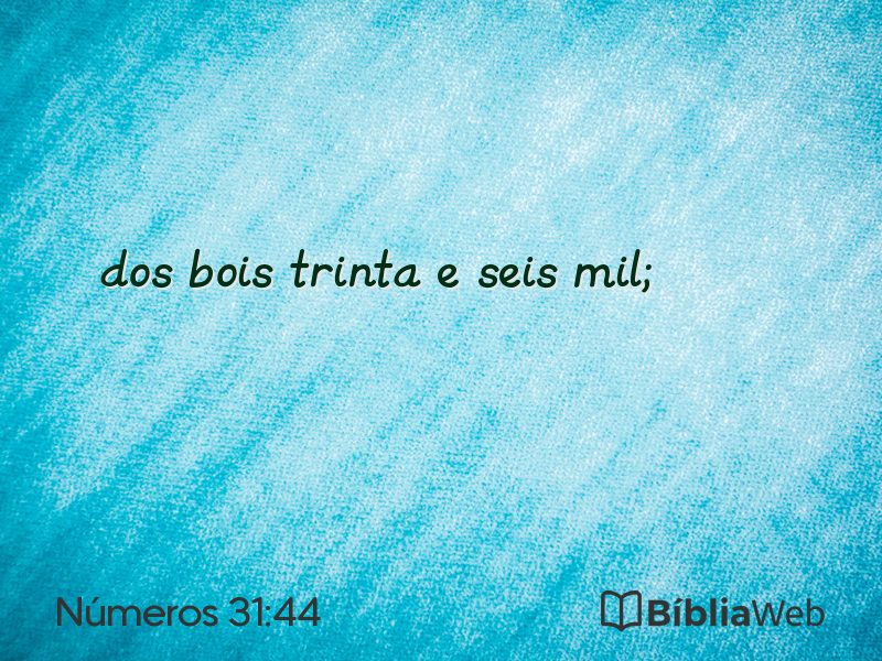 Números 31:44 em imagem para compartilhar