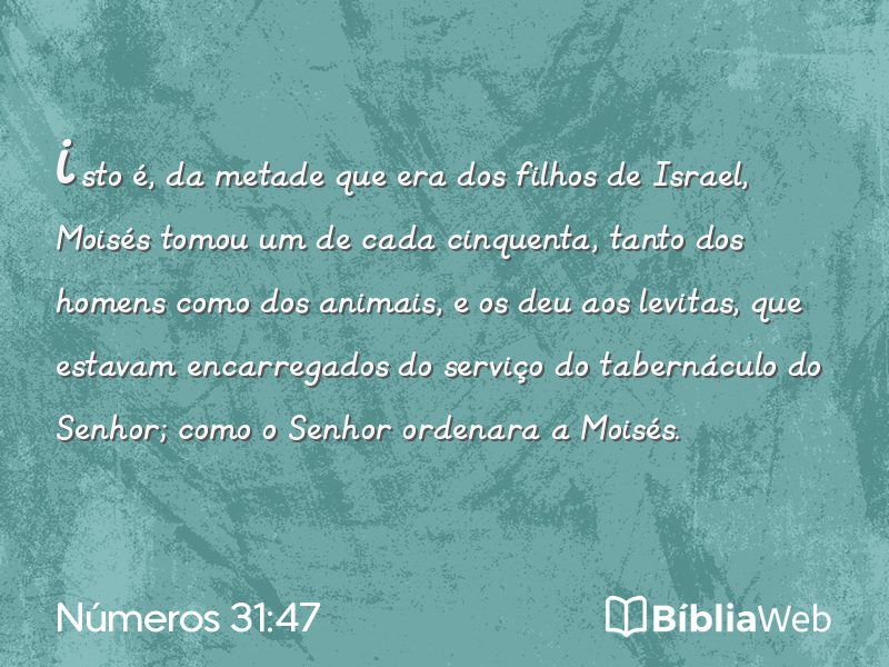 Números 31:47 em imagem para compartilhar
