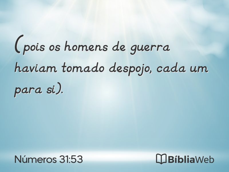Números 31:53 em imagem para compartilhar