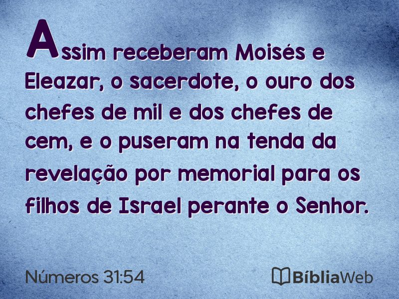 Números 31:54 em imagem para compartilhar