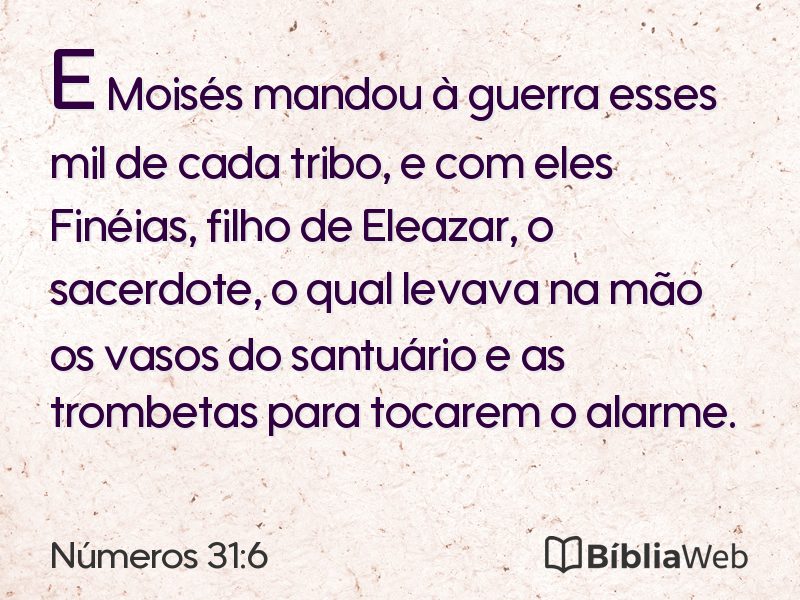 Números 31:6 em imagem para compartilhar