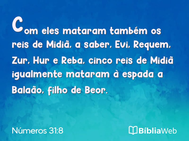 Números 31:8 em imagem para compartilhar
