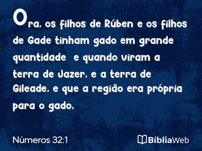 Números 32:1 em imagem para compartilhar
