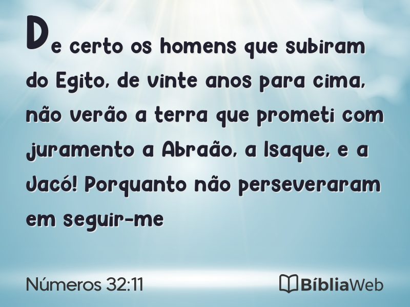 Números 32:11 em imagem para compartilhar
