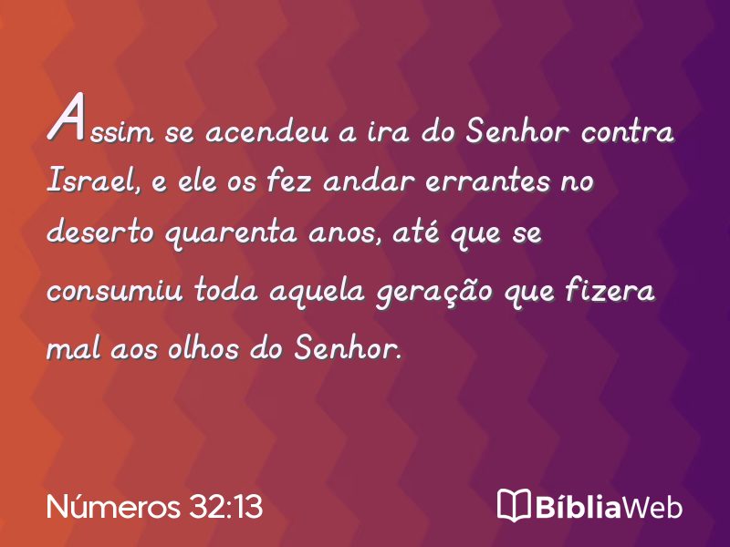 Números 32:13 em imagem para compartilhar