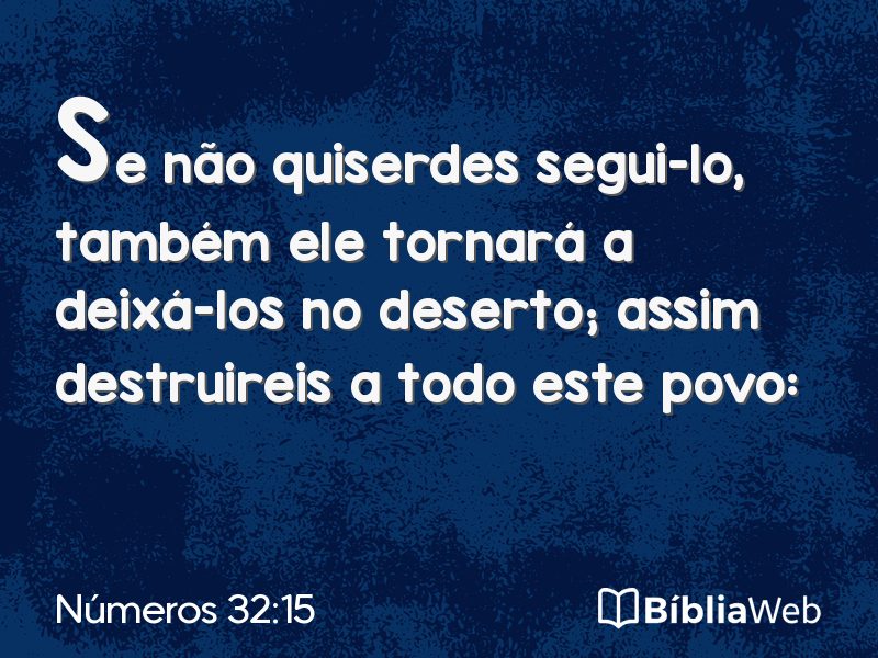 Números 32:15 em imagem para compartilhar