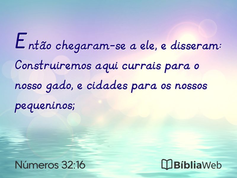 Números 32:16 em imagem para compartilhar