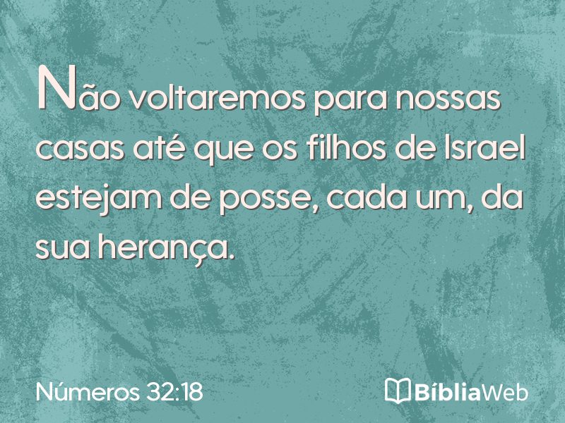 Números 32:18 em imagem para compartilhar