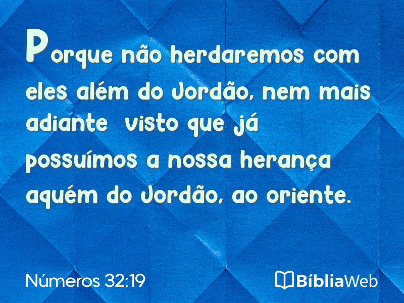 Números 32:19 em imagem para compartilhar