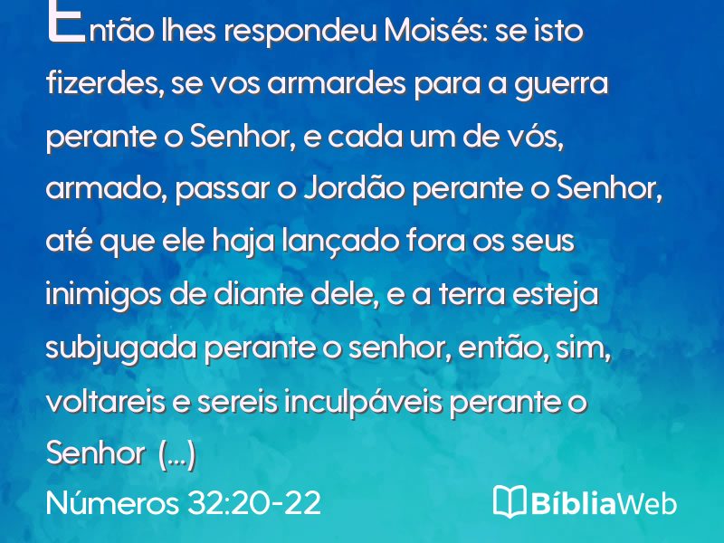 Números 32:20-22 em imagem para compartilhar