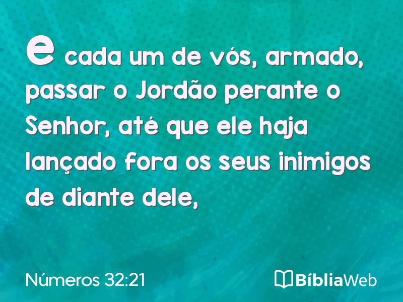 Números 32:21 em imagem para compartilhar
