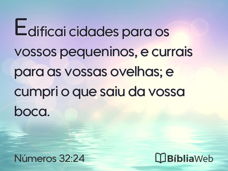Números 32:24 em imagem para compartilhar