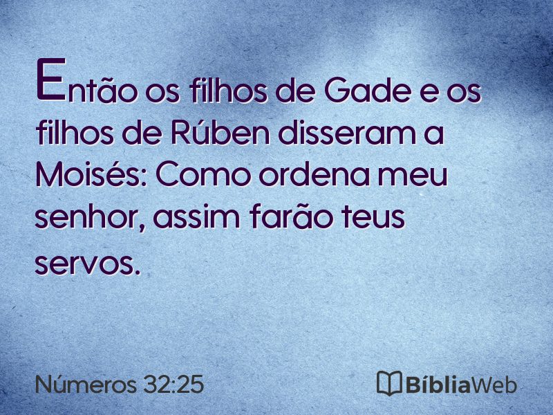 Números 32:25 em imagem para compartilhar