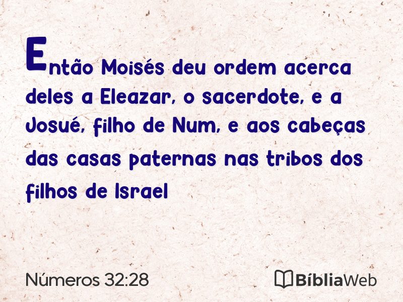 Números 32:28 em imagem para compartilhar