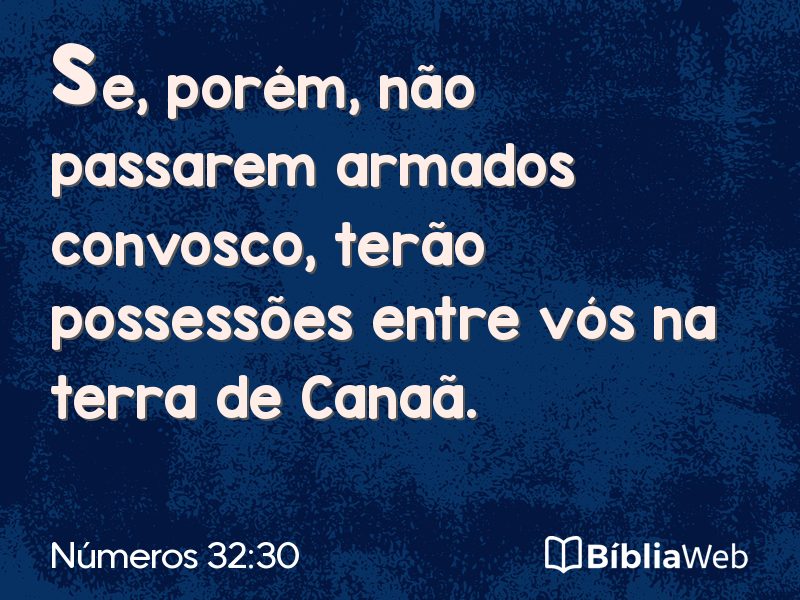 Números 32:30 em imagem para compartilhar