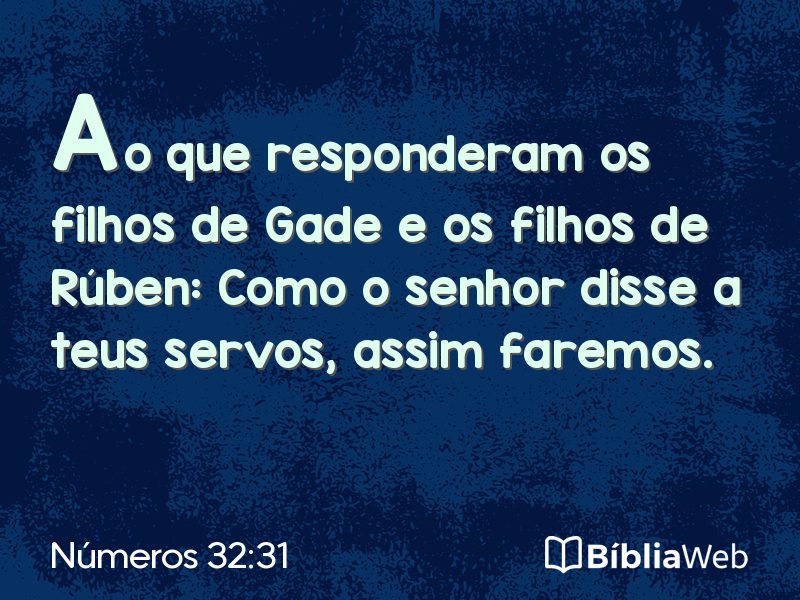 Números 32:31 em imagem para compartilhar