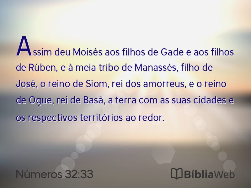 Números 32:33 em imagem para compartilhar