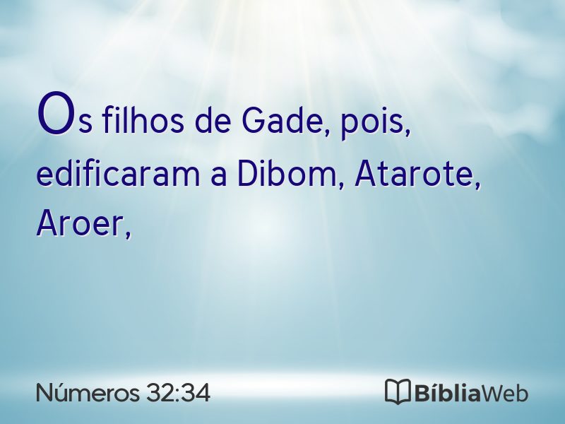 Números 32:34 em imagem para compartilhar