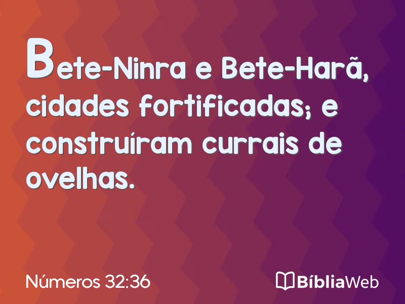Números 32:36 em imagem para compartilhar