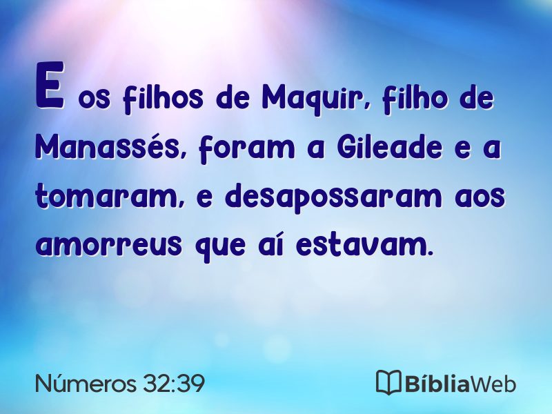 Números 32:39 em imagem para compartilhar