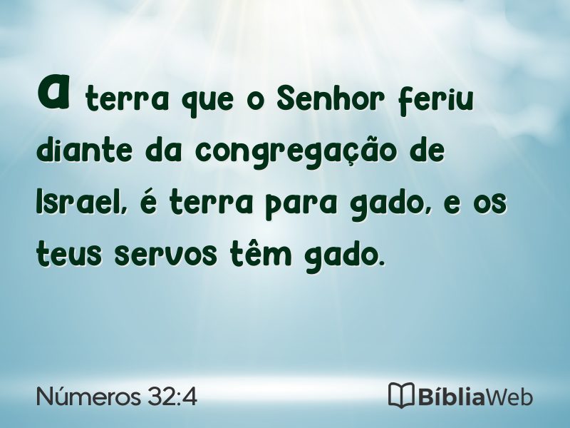 Números 32:4 em imagem para compartilhar