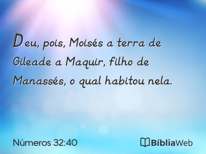 Números 32:40 em imagem para compartilhar