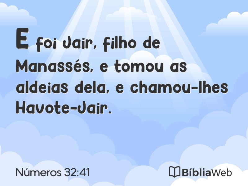 Números 32:41 em imagem para compartilhar