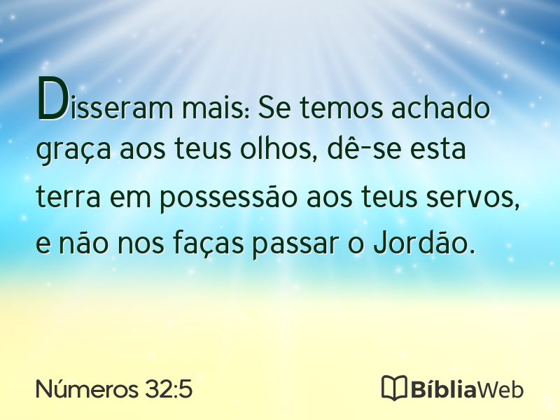 Números 32:5 em imagem para compartilhar