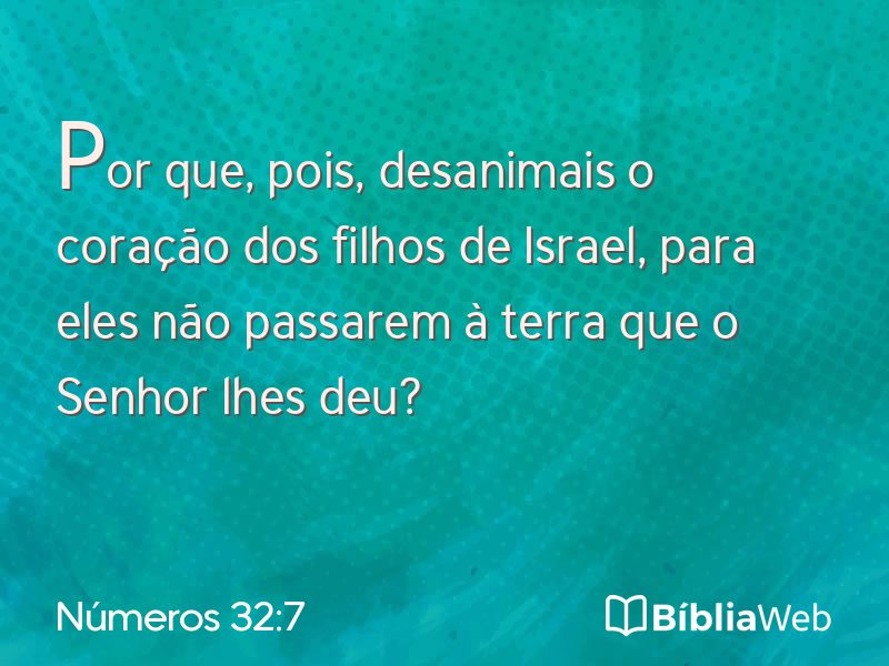 Números 32:7 em imagem para compartilhar