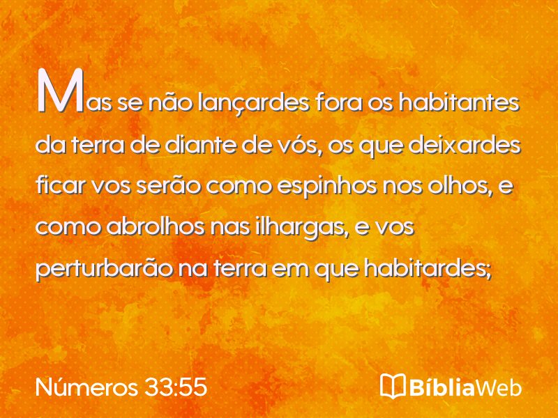 Números 33:55 em imagem para compartilhar