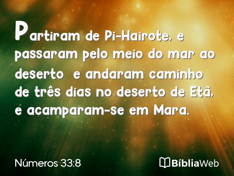 Números 33:8 em imagem para compartilhar