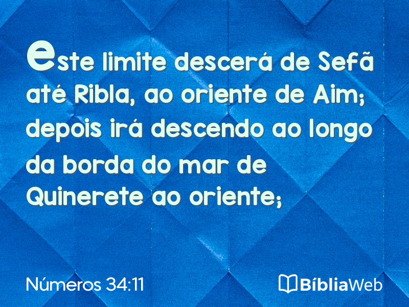 Números 34:11 em imagem para compartilhar