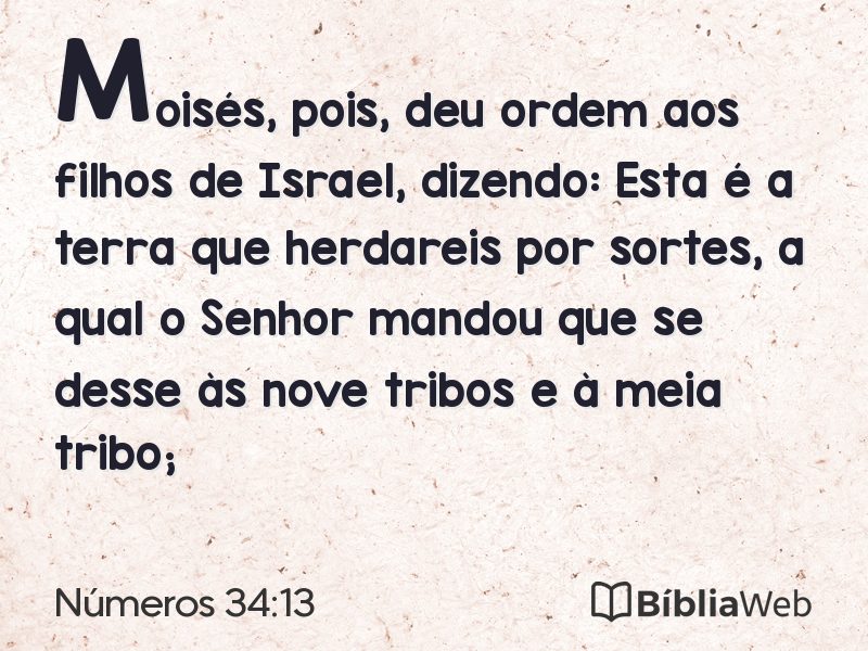 Números 34:13 em imagem para compartilhar